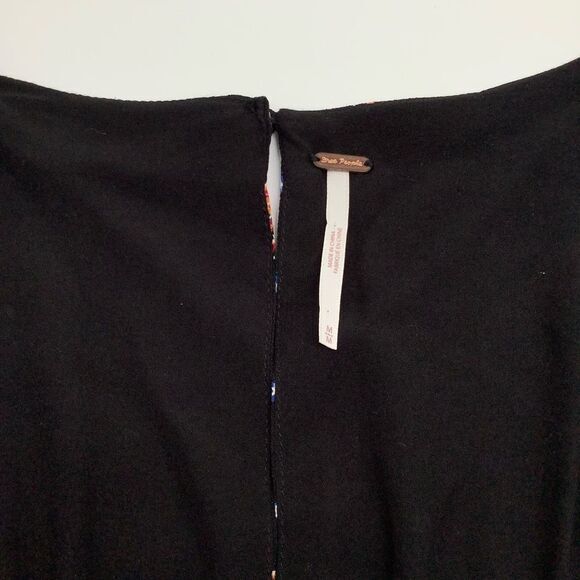 Free People Floral Smocked Dress Medium‎ Square Neck Billow Sleeve NWOT - Picture 3 of 7